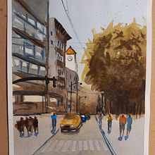 Mi Proyecto del curso: Paisajes urbanos en acuarela. Artes plásticas, Pintura em aquarela e Ilustração arquitetônica projeto de María Lisazo - 02.09.2021