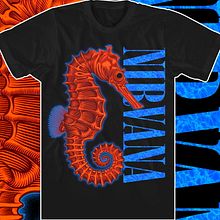 Nirvana "Seahorse" T-shirt. Traditional illustration, and Music project by Matt Curtis - 06.04.2017