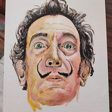 Dalì's portrait. Traditional illustration, and Painting project by infogbaldini - 09.03.2021