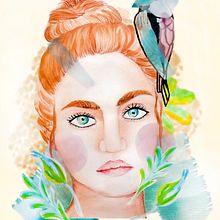 My project in Illustrated Portrait in Watercolor course. Un progetto di Illustrazione tradizionale, Belle arti, Pittura, Disegno, Pittura ad acquerello, Disegno di ritratti e Disegno artistico di Christina Kyprianidou - 04.09.2021