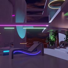 Modern Neon Curves (Blender Scene). Design, Interior Architecture, Digital Architecture, and 3D Design project by Gabriel Moura - 08.23.2021