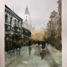 Mi Proyecto del curso: Paisajes urbanos en acuarela. Een project van  Beeldende kunst, Aquarelschilderen y  Architecturale illustratie van KATY RODRIGUEZ - 04.09.2021
