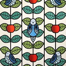 Contemporary Stained Glass Front Door Set - Apples and Birds . Decorațiuni interioare de Flora Jamieson - 09.04.2021