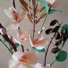 Mi Proyecto del curso: Técnicas para la creación de flores de papel (Flores de Durazno, ももの花、Peach´s Flowers). Projekt z dziedziny Papercraft,  Dekoracja wnętrz i DIY użytkownika Silvia Rodriguez - 05.09.2021