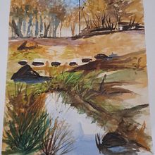 My project in Natural Landscapes in Watercolor course. Fine Arts, Painting, and Watercolor Painting project by Christine Fauche - 09.05.2021