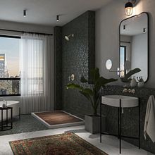 Boho bathroom. Projekt z dziedziny Projektowanie wnętrz, Architektura wnętrz i 3D użytkownika Alia Aziz - 06.09.2021