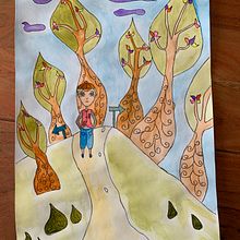 Mon projet du cours : Introduction à l’illustration pour enfants. Un projet de Illustration traditionnelle, Beaux Arts, Peinture, Dessin au cra, on, Dessin, Aquarelle, Illustration jeunesse , et Narration de carol_beche0407 - 06.09.2021