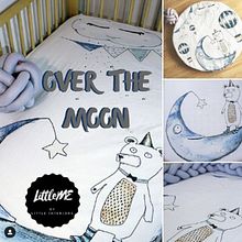 Over The Moon - Cot Linen and Play mats - Illustration . Ilustração tradicional, Design, Design de produtos, Esboçado, Criatividade, Desenho, Pintura em aquarela, Estampagem, Decoração de interiores, Ilustração infantil, Interiores, To, Art e Ilustração com tinta projeto de Tracey Preston - 05.03.2017