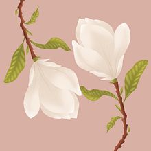 Magnolias. Traditional illustration project by lura.jimenez.ga - 09.06.2021