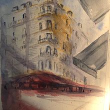 My project in Architectural Sketching with Watercolor and Ink course. Drawing, Watercolor Painting, Architectural Illustration, Sketchbook & Ink Illustration project by kjothagard - 09.06.2021