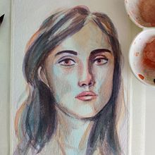 Meu projeto do curso: Retrato artístico em aquarela. Un proyecto de Bellas Artes, Pintura, Pintura a la acuarela y Dibujo de Retrato de Bruna Limas - 08.09.2021