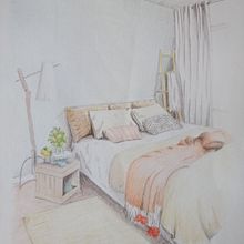 Desenhos com lápis de cor. Een project van Traditionele illustratie, Architectuur, Interactief ontwerp, Interieurontwerp, Tekening met potlood y  Artistieke tekening van Suellen Cerqueira da Silva - 09.09.2021