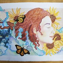 Mi Proyecto del curso: Ilustración en acuarela: naturaleza y vida... Felicidad!?. Un progetto di Pittura, Pittura ad acquerello e Disegno di ritratti di Diann G - 09.09.2021