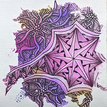 A Zentangle on a watercolour background.. Un projet de Beaux Arts de Jonathan Dietrich - 09.09.2021