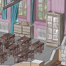 Ye Old Classroom. Un progetto di Modellazione 3D, Illustrazione digitale e Illustrazione architettonica di Alejandro Soriano - 10.09.2021