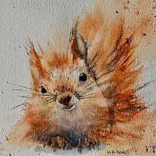 My project in Expressive Animal Portraits in Watercolor course. Projekt z dziedziny Trad, c, jna ilustracja, Malowanie akwarelą, R, sunek realist, czn, Ilustracja naturalist i czna użytkownika Helen Howell - 09.09.2021