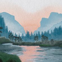 Yosemite Valley. Traditional illustration project by Veda Kucko - 09.09.2021