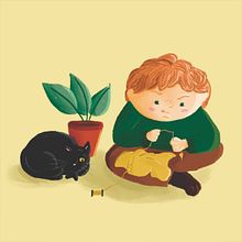 Niño y gato. Un progetto di Illustrazione tradizionale, Illustrazione digitale, Disegno e Disegno digitale di Sara Palomo Campesino - 10.09.2021