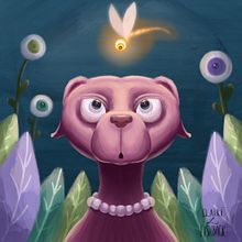 Pink Dog. Traditional illustration, Digital Illustration, and Digital Drawing project by Claire L. Fishback - 09.08.2021