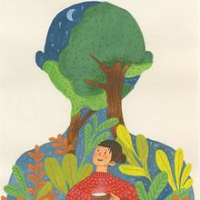 My project in Negative Watercolor Painting for Children's Illustration course. Traditional illustration, Painting, Pencil Drawing, Watercolor Painting, Children's Illustration, and Narrative project by YAN BAI - 09.09.2021
