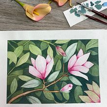 Mi Proyecto del curso: Técnicas de acuarela en negativo para ilustración botánica. Un projet de Illustration traditionnelle, Aquarelle et Illustration botanique de Ana Laura Moreno Díaz - 10.09.2021
