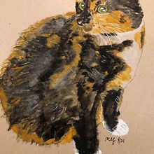 Bianca on the table. Un projet de Aquarelle de Mary Lou Fisher - 10.09.2021