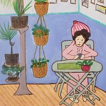 Garden Cafe. Traditional illustration, Sketching, Creativit, Drawing, Sketchbook, Gouache Painting, and Watercolor Painting project by Shelley Saracin - 09.09.2021