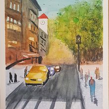 Mi Proyecto del curso: Paisajes urbanos en acuarela. Un proyecto de Bellas Artes, Pintura a la acuarela e Ilustración arquitectónica de gab_pi - 12.09.2021