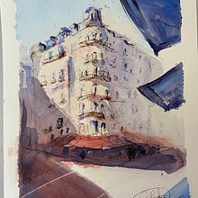 My project in Architectural Sketching with Watercolor and Ink course. Projekt z dziedziny Sketching,  Rysunek, Malowanie akwarelą,  Rysunek architektoniczny, Sketchbook i  Rysunek atramentem użytkownika sokiloksana - 12.09.2021
