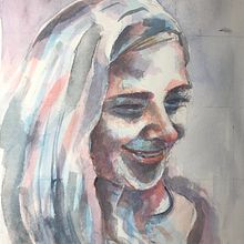 My project in Artistic Portrait with Watercolors course. Fine Arts, Painting, Watercolor Painting, and Portrait Drawing project by janccrouch - 09.12.2021