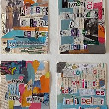 Collage para el bloqueo mental en bucle, utilizando frases repetitivas de canciones que me gustan.. Traditional illustration, and Education project by Nathalie Carrascosa - 09.12.2021