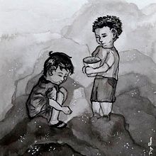 Areia e Sonho - Projeto do curso: Ilustração em nanquim com influência japonesa . Ilustrasi tradisional, Menggambar & Ilustrasi Tinta proyek oleh dibeirario - 09.13.2021