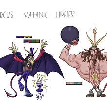 My project in Illustrated Characters Factory course: Circus Satanic Hippies!. Traditional illustration, Character Design, Digital Illustration, Children's Illustration, and Narrative project by Alexander Geifman - 09.13.2021