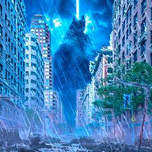 Godzilla in the city. Un projet de Design graphique , et Photomontage de Alberto Emmanuel Hernández García - 11.09.2021