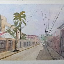 Meu projeto do curso: Criação de paisagem contemporânea em aquarela. Fine Arts, and Watercolor Painting project by Simone Schumacher - 09.13.2021
