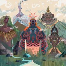 The battle of Mountains. Story Time Magazine. Editorial Illustration, Design, Traditional illustration, and Digital Illustration project by Felipe Rodriguez - 09.14.2021
