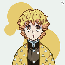 Zenitsu Agatsuma. Desenho digital, Ilustração tradicional, Desenho de retrato, e Mangá projeto de matheuspieri1234 - 11.09.2021