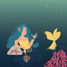 No fue la Sirena. Een project van Traditionele illustratie,  Ontwerp, Grafisch ontwerp y Vectorillustratie van Lina Yaima - 15.09.2021