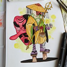 Yokai-Tengu. Un proyecto de Diseño, Ilustración tradicional, Diseño de personajes y Diseño editorial de Natalia Chico Soria - 13.09.2021