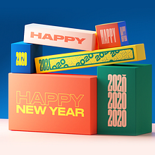 Happy New Year // Typo motion. Motion Graphics, Traditional illustration, 3D, T, and pograph project by Christophe Zidler - 09.16.2021