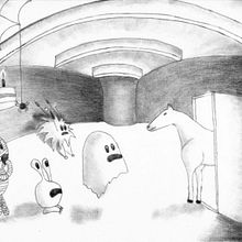 Mª B. C. - Fiesta terrorífica. Un proyecto de Dibujo a lápiz, Dibujo, Ilustración tradicional, Ilustración infantil y Dibujo artístico de Maria Beltran Catalan - 16.09.2021