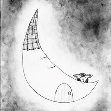 Mª B. C. - Luna de buenas noches. Un proyecto de Ilustración tradicional, Dibujo a lápiz y Dibujo artístico de Maria Beltran Catalan - 15.09.2021