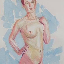 Mi Proyecto del curso: Figura humana en acuarela. Un proyecto de Ilustración tradicional, Bellas Artes, Pintura, Dibujo realista, Dibujo anatómico y Pintura a la acuarela de Victoria Beresi - 14.09.2021