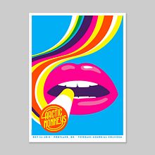 Arctic Monkeys - Portland - Screen printed gig poster. Design, Traditional illustration, Advertising, Graphic Design, Marketing, Screen Printing, Poster Design, and Digital Drawing project by Dan Stiles - 09.01.2018