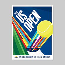 US Open - NYC - Screen printed poster. Design, Traditional illustration, Advertising, Graphic Design, Marketing, Screen Printing, Vector Illustration, Poster Design, Digital Illustration, Printing, and Digital Design project by Dan Stiles - 09.17.2021