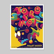 Toro Y Moi - Seattle - Screen printed poster. Design, Traditional illustration, Advertising, Graphic Design, Marketing, Screen Printing, Vector Illustration, Poster Design, Printing, Digital Design, T, pograph, Design, Digital Drawing, T, and pograph project by Dan Stiles - 01.01.2019
