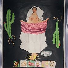 Mujer tejuana. Traditional illustration, Character Design, Graphic Design, and Painting project by Fer Márquez - 04.04.2021