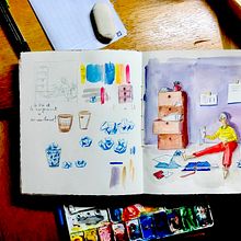 Mi Proyecto del curso: Sketchbook para explorar tu estilo de dibujo. Traditional illustration, Sketching, Creativit, Drawing, Watercolor Painting, Sketchbook, and Gouache Painting project by jane_klares - 09.18.2021