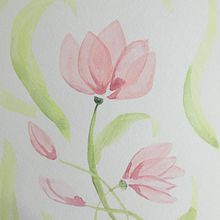 flores, primeros intentos. Un progetto di Pittura ad acquerello di alba_m_a - 19.09.2021
