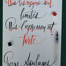 Mon projet du cours : Calligraphie italique au brush pen. Calligraph project by Isabelle de Couëspel de Boisgency - 09.20.2021
